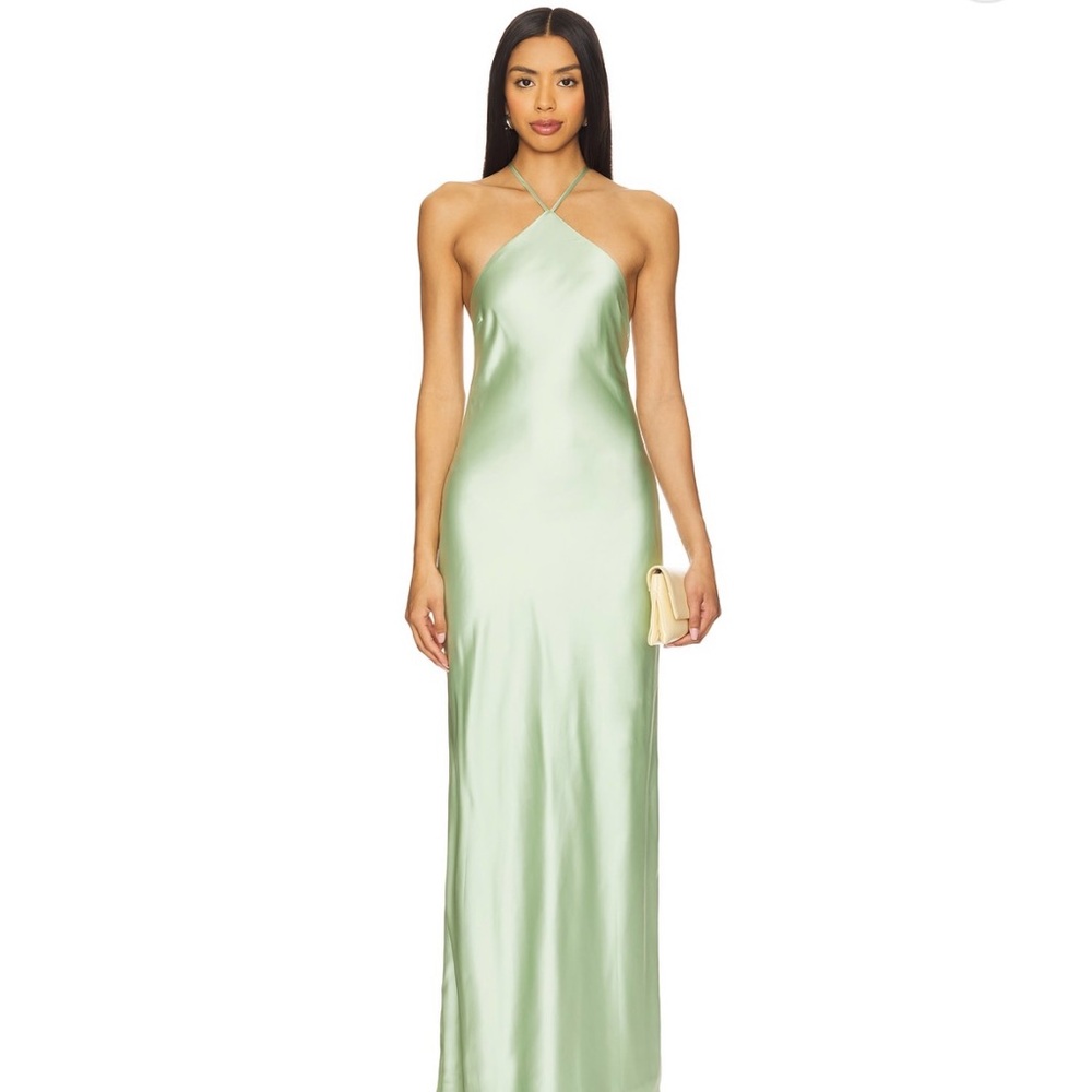Line & Dot Kira Maxi Dress in Pistachio Green